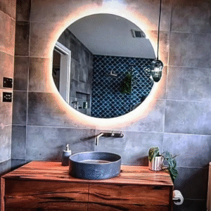 Hanging Mirror with LED Lighting (Ø100 cm)