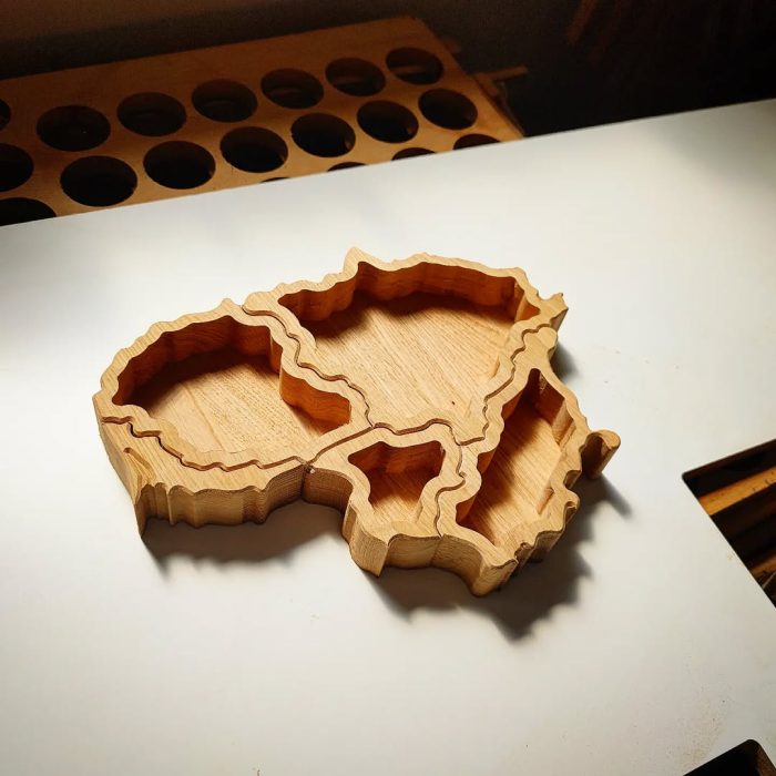 Lietuviška ąžuolinė dėlionė, dubenėlis#kaunas #lithuania #cnc #milling #frezavimas #paslaugos #